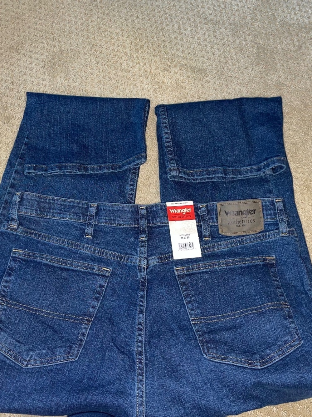 NWT Wrangler Authentics Men's Classic 5-Pocket Regular Fit Jeans - Blue - 38x30